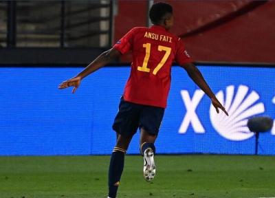 خبرنگاران آنسو فاتی جوان ترین گلزن تاریخ تیم ملی اسپانیا لقب گرفت