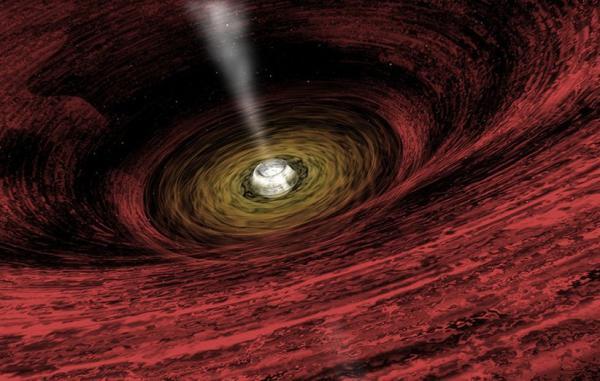 سیاهچاله ای در مرکز یک کهکشان نزدیک با سرعت زیاد در حال رانش است